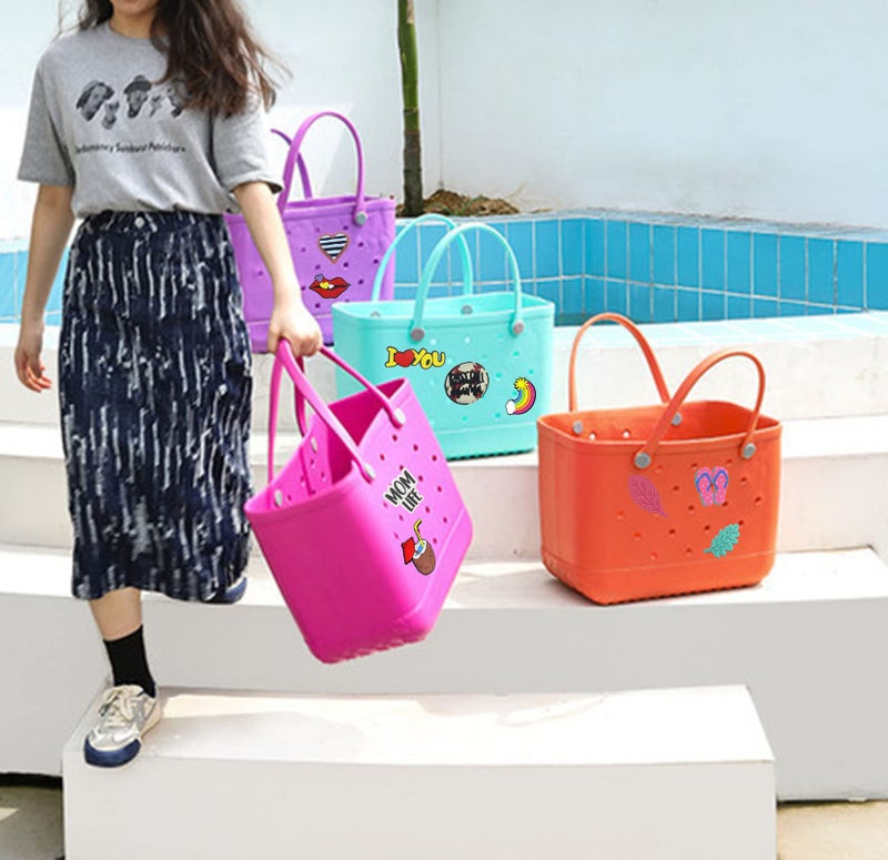 Lckaey Rubber Beach Bag Accessories-PVC Rubber decoration-for EVA Purse Bogg Inserts Sport Charms Y064Figure 7 - Image 4